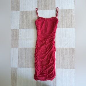 Hello Molly Red Ruched Bodycon Dress
